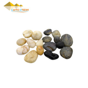 Colored pebbles for landscaping