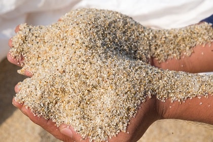 arena de sílice para filtración de agua