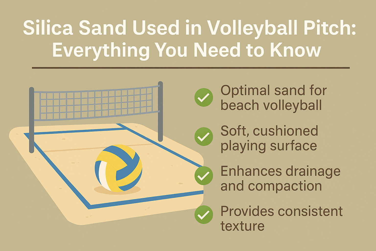Silica Sand Used in Volleyball Pitch: